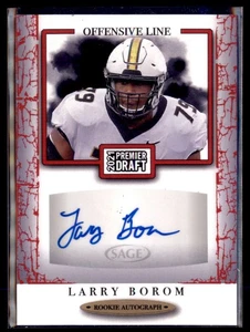 2021 Sage Premier Draft Larry Borom A59 Red Rookie Card Autograph - Picture 1 of 2