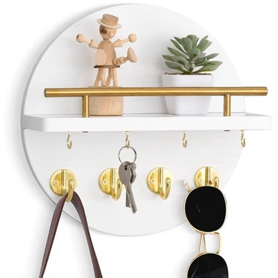 Key Holder Wall Mount - 10.2 Inch Decorative Key Rack and Organizer with 8 Ke... - Image 1 of 4