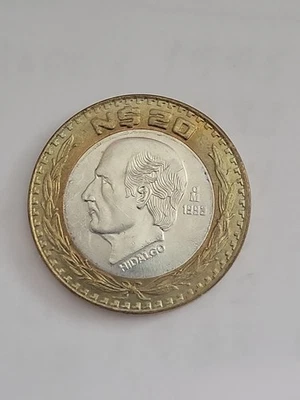 1993mx 20 nuevos pesos Hidalgo  bimetalic   silver.925 Center Km#561 Coin#(225) - Image 1 of 2