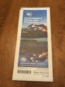 AAA 1993 MapNorthwestern States and Provinces - Picture 1 of 11