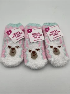 3 Pack Girls Cozy Critter Socks Show Size 7-3 - Picture 1 of 7