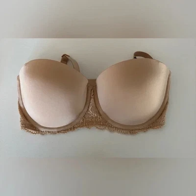 NWT Women's Aerie Lace Strapless Nude Bra Size 32DDD - Image 1 of 4