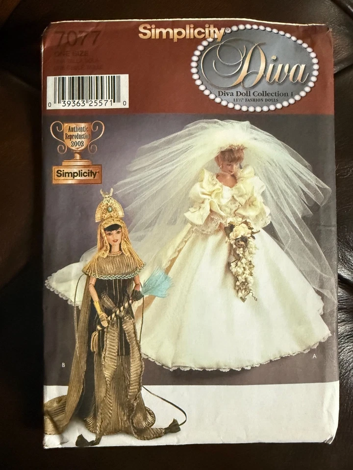 Simplicity 7077 Diva Doll Collection 11.5” Barbie Fashion Diana Cleopatra Uncut - Image 1 of 1