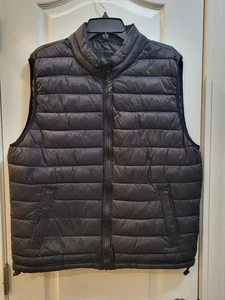 Aeropostale Puffer Vest Mens XL Black Full Zip Remixed Down Mock Neck - Picture 1 of 5