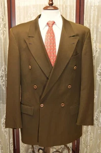 *USA* Hugo Boss 42 L solid copper brown double breasted ventless blazer w3j7* - Picture 1 of 9
