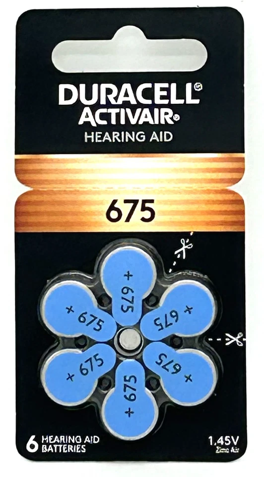 Baterías para audífonos Duracell tamaño 675 de 6 a 30 pilas Foto 1 de 1