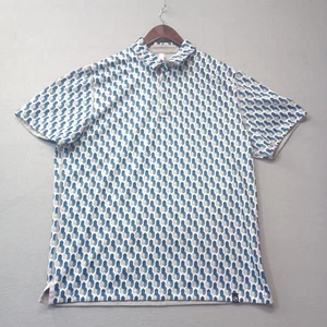 Camisa Hammer Made Para Hombre 2XL Azul Blanco Estampado Geométrico Polo Manga Corta Portugal - Imagen 1 de 13