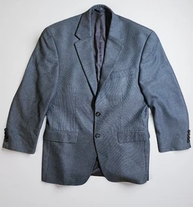 Lauren Ralph Lauren Houndstooth Blazer Wool Silk Blend Gray Men’s Size 36S - Picture 1 of 8
