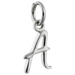 Tiny Initial Letter A Pendant - 925 Sterling Silver - Name A Letter Charm NEW - Picture 1 of 1