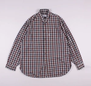 Vintage Men's Valentino Jeans Checkred Button Up Long Sleeve Shirt Size L-XL - Picture 1 of 7