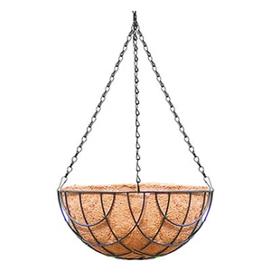 Hanging Basket Planter for Outdoor Plants Metal Hanging Coco Coir Liner Planter - Picture 1 of 12