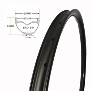 Llantas de carbono para bicicleta MTB Super ligeras 29ER ruedas asimétricas sin cámara 35x25 mm - Imagen 1 de 16