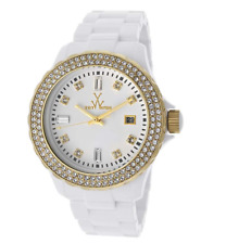 ToyWatch Women's 42mm Pave Gold Crystal Plasteramic White Plastic Watch PCLS25PG
