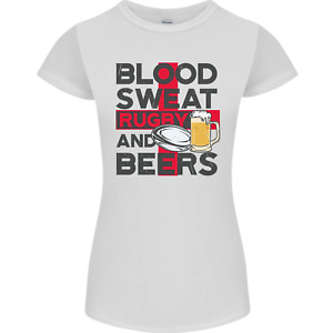 Blood Sweat Rugby and Beers England Funny Womens Petite Cut T-Shirt
