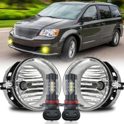 For 2005-2009 Dodge Grand Caravan Clear Lens Pair Front Bumper Fog Lights Lamps - Image 1 of 4