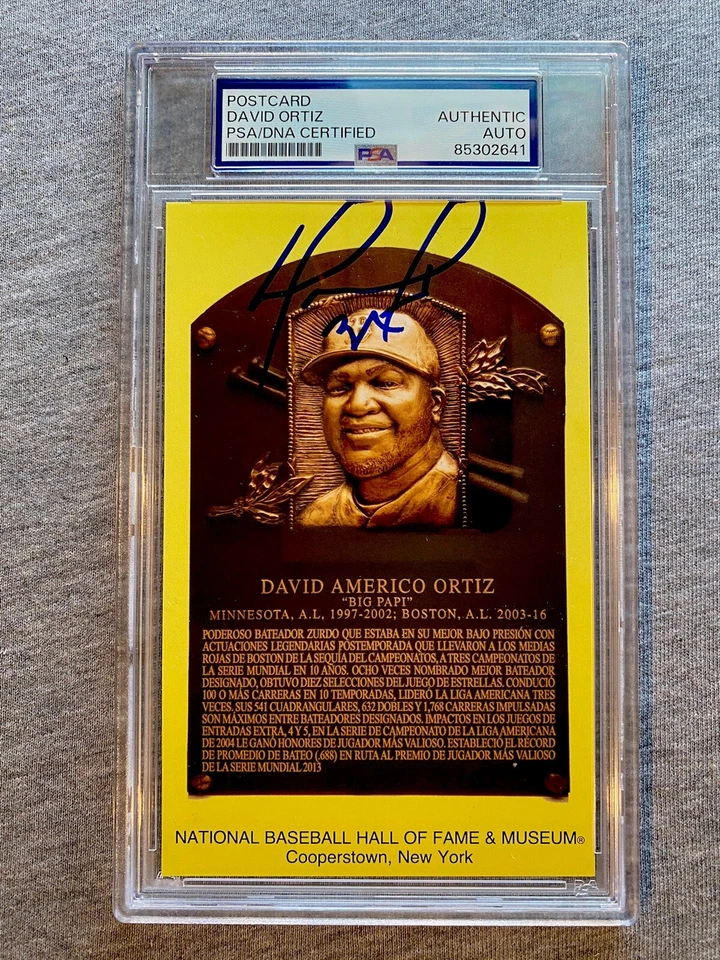 BOSTON RED SOX- DAVID ORTIZ AUTOGRAPH HALL OF FAME PLAQUE CARD PSA SLAB 641 - Image 1 of 1