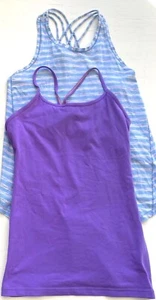 IVIVVA Girls Athletic 2 Tank Tops Strappy Blue & Purple Size 12 - Picture 1 of 4