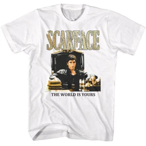 Scarface Classic Movie Tony At Desk The World Is Yours Men's T Shirt - Picture 1 of 3