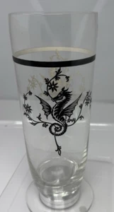Vintage Silver overlay Clear glass Tall Vase too winged seahorses Flowers Nice - Picture 1 of 9