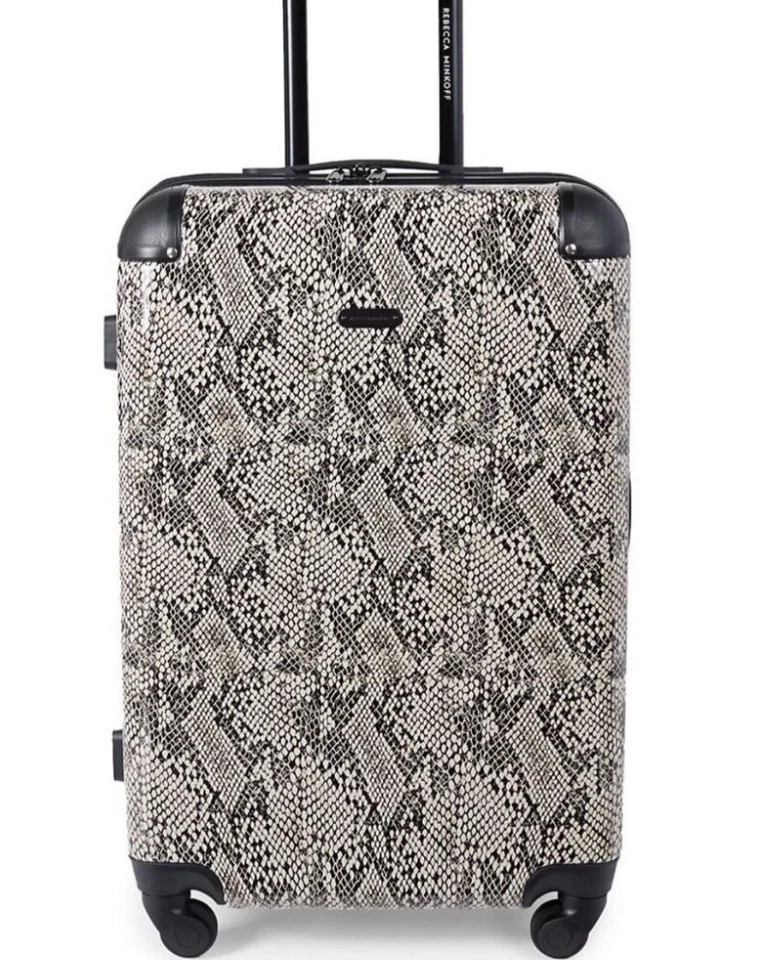 Rebecca Minkoff Luggage Snake Print 24” Hardside Upright Spinner Carry On NEW - Image 1 of 2