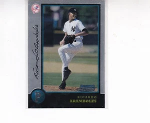 1998 BOWMAN CHROME #300 RICARDO ARAMBOLES ROOKIE NEW YORK YANKEES - Picture 1 of 1