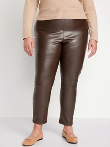 Old Navy extra hoch taillierte skinny schwarze Kunstlederhose Größe 20 neu mit Etikett - Bild 1 von 2