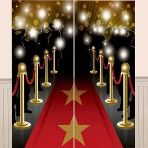 Hollywood Red Carpet Scene Setter Backdrop 65" x 65" Plastic Background - Picture 1 of 1