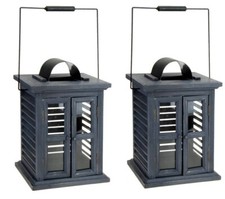 2 Candele da giardino esterno lanterne legno effetto invecchiato portacandele decorative tomba