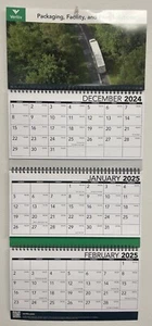 2025 Wall Spiral Calendar 3 Months from December 2024 (12 x 28) - Picture 1 of 1