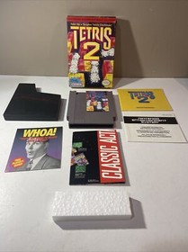 Tetris 2 w/ Poster Nintendo Entertainment System NES Complete in Box CIB