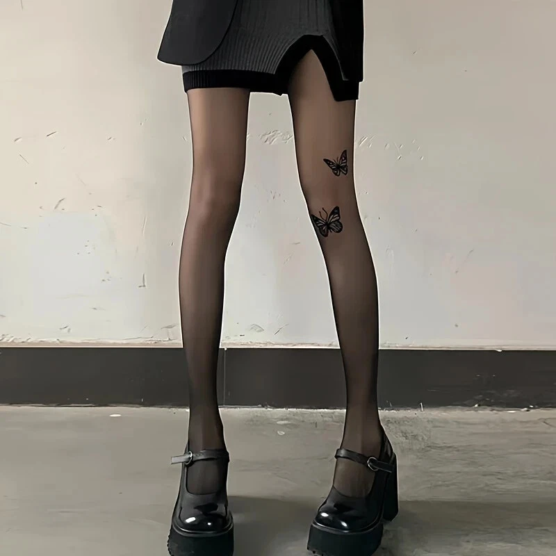 Women Elegant Sheer High Waist Tights with Chic Butterfly, Hot Sexy Pantyhose - Image 1 of 4