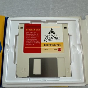 America Online For Windows Version 2.5 Program Disk Red Label On 3.5”Floppy Disk - Picture 1 of 6