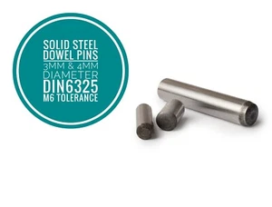 Metric Hardened and Ground Steel Dowel Pins DIN6325 3mm & 4mm Diameter 50pcs - Picture 1 of 7