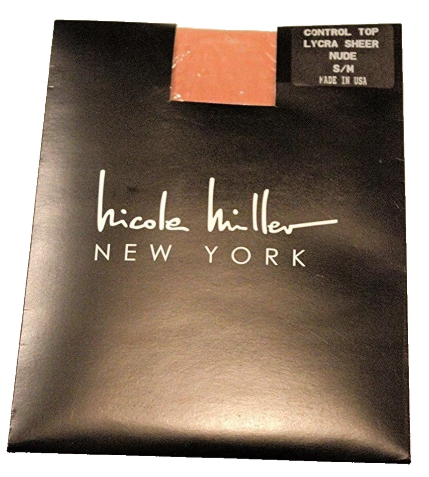 *** NICOLE MILLER New York HOSIERY Pantyhose Control Top Lycra Sheer Nude S/M - Image 1 of 1