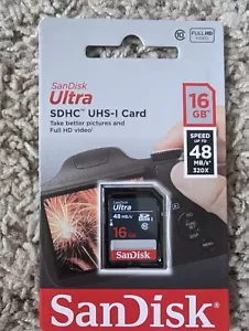 SanDisk Ultra 16GB Class 10 SDHC UHS-I Memory Card (SDSDUNC-016G-GN6IN) - Picture 1 of 3