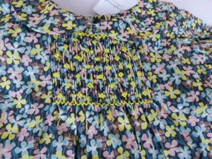 French Bonpoint Liberty print smock top 3M 6M floral lawn cotton mini dress BABY - Picture 1 of 6