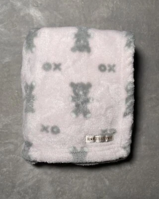 Blankets and Beyond Pink Plush Gray Teddy Bears XO Baby Blanket Fleece Lovey - Image 1 of 4