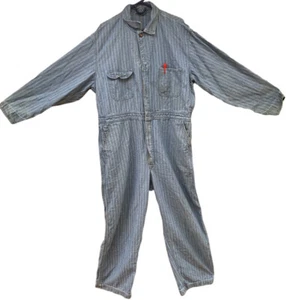 Vintage Overalls Montgomery Ward PowrHouse Coveralls Mechaniker Denim/Herringbone - Bild 1 von 12