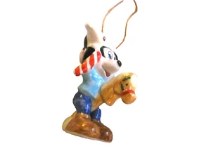 Vtg Disney Mickey Mouse 1991 Schmid Christmas Ornament W/ Hobbie Horse - Picture 1 of 6