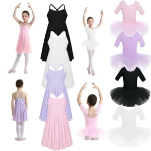 UK Toddler Kid Girl Dance Dress Ballet Gymnastics Leotard Tutu Dancewear Costume - Picture 1 of 61