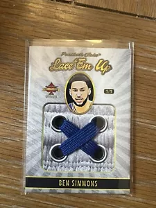 Ben Simmons Game Used 76ers Shorts Laces Card Gold & Vlue 1/1 Presidents Choice - Picture 1 of 4