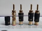 4x Speaker banana plug Adapter Audio connector 24K Gold Plated USA PL
