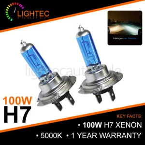 H7 100W HID WHITE XENON HALOGEN HEADLAMP BULBS 12V PLASMA UPGRADE 5000K RENAULT - Picture 1 of 7