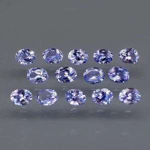 Oval 4x3 mm.Hinzende Farbe&Volles Feuer! Purpurblauer Tansanit 14 Stck./2,45Ct. - Bild 1 von 6