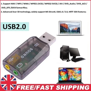 Carte Son USB 5.1 CH Adaptateur Audio 3D pour Ordinateur Portable Ordinateur Portable - Photo 1/8