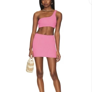 NWT Good American Always Fits Mini Skirt Bright Pink001 Sz XXS/XS (000/0) $75 - Picture 1 of 2