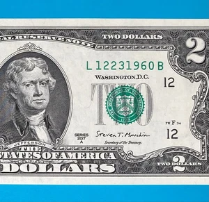 December 23, 1960 (L 12231960 B) BIRTHDAY Note $2 Two Dollar Bill *UNC* - Picture 1 of 4