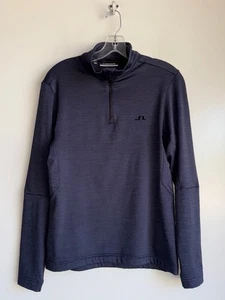 Pullover de golf J.LINDEBERG Destry con cremallera capa media 1/4 cremallera para hombre pequeño azul marino - Imagen 1 de 12