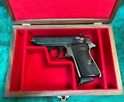 PISTOL GUN PRESENTATION CASE WOOD TOP  FOR WALTHER PPK PPK/S FIREARM WALNUT BOX - Image 1 of 4