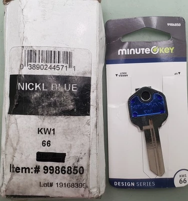 QTY 6 New Genuine Minute Key 9986850 Blue #66 KW1 Brass House/Entry Key Blank - Image 1 of 4